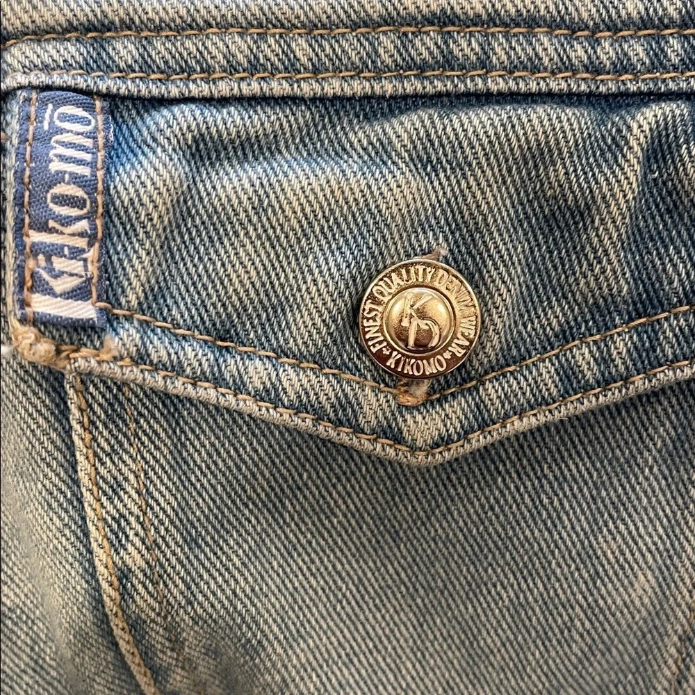 Ki-ko-mo Kikomo Denim Embroidered Boho‎ Floral Vest Medium